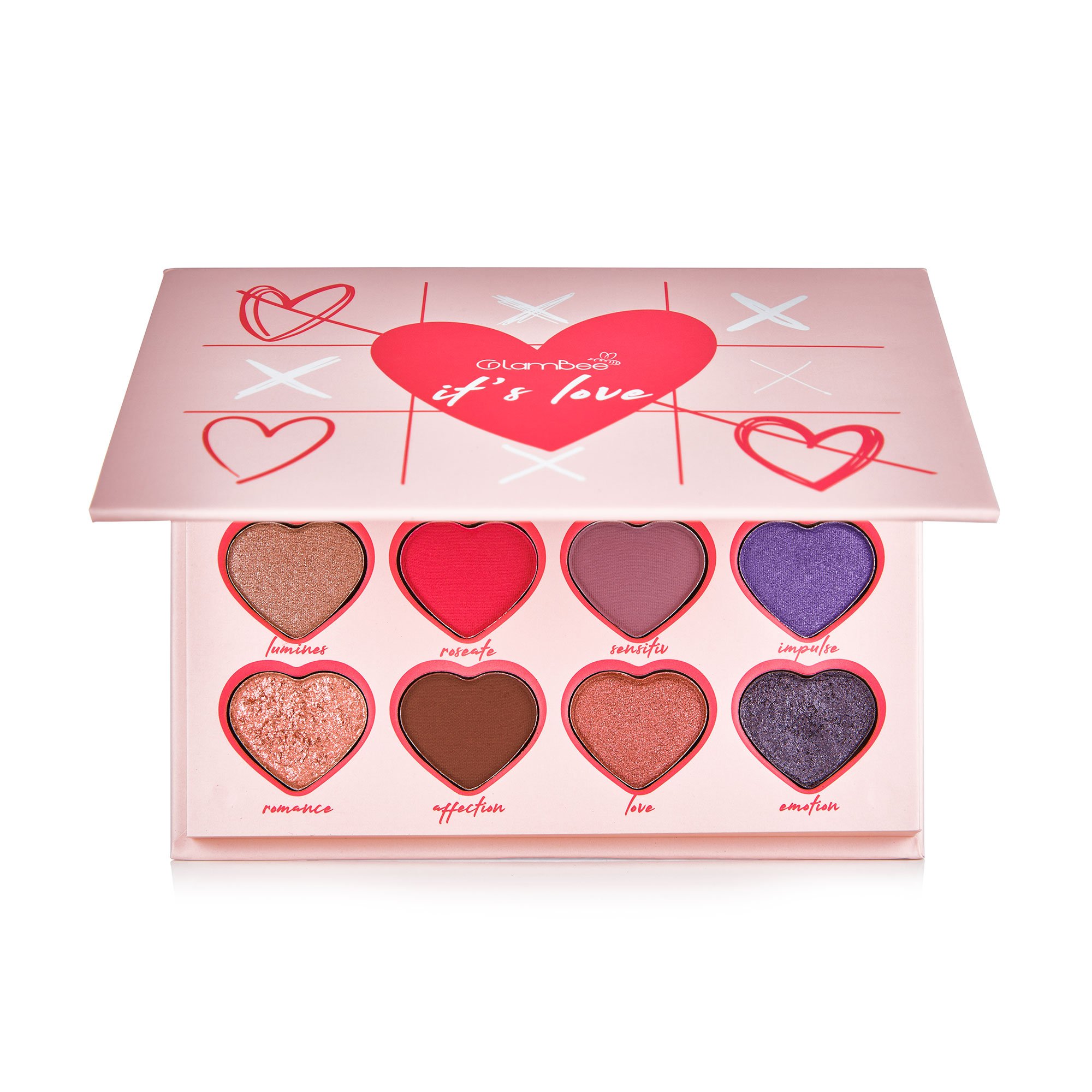 Палетка тіней GlamBee It's Love 12 відтінків, 9 г